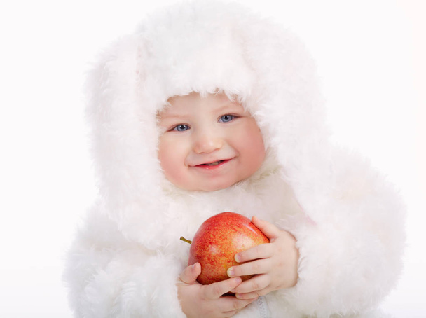 cute baby with rabbit costume - Фото, зображення