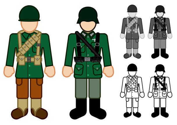 American and German WWII - Vector, Image