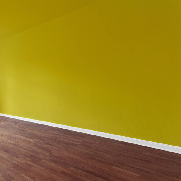 黄色の塗装された壁の背景アパートのインテリア - 写真・画像