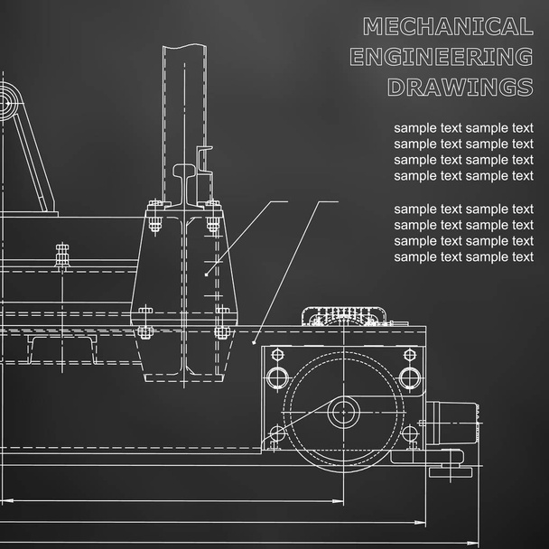 engineering drawings, background. Vector. For inscriptions - Vector, Image