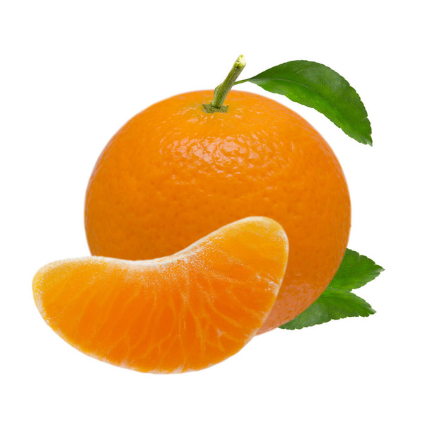 Tangerine orange fruits isolated on white background with clipping path - Foto, Imagem