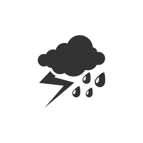 Καιρικό εικονίδιο συννεφιά καταιγίδα - Διάνυσμα, εικόνα