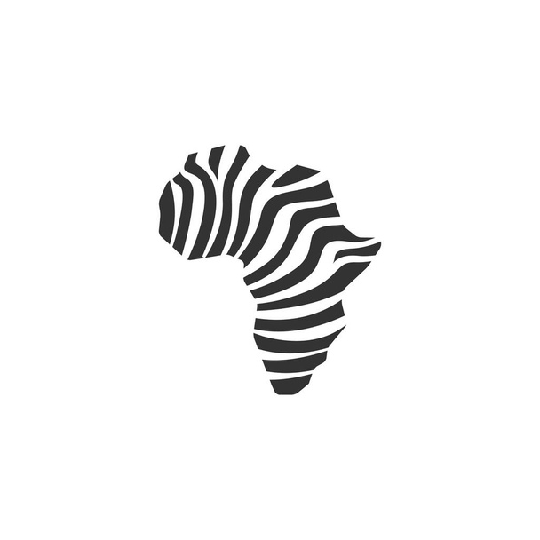 Afryka Mapa pasiasty ikona - Wektor, obraz