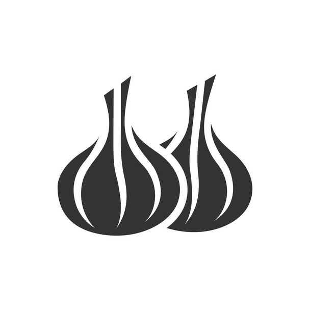 Garlic icon in single color - Vector, Image