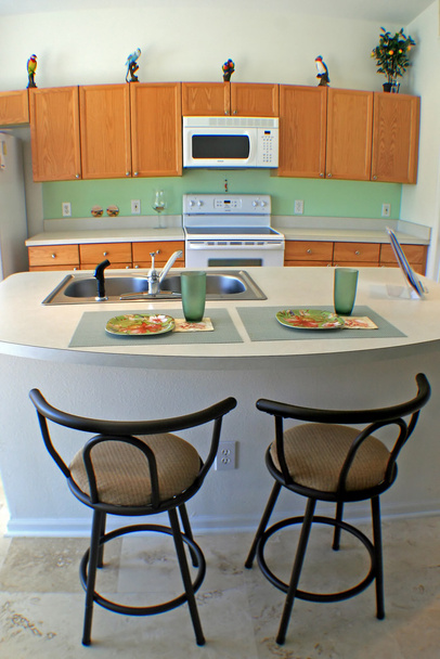 Kitchen with Bar Stools - Photo, Image