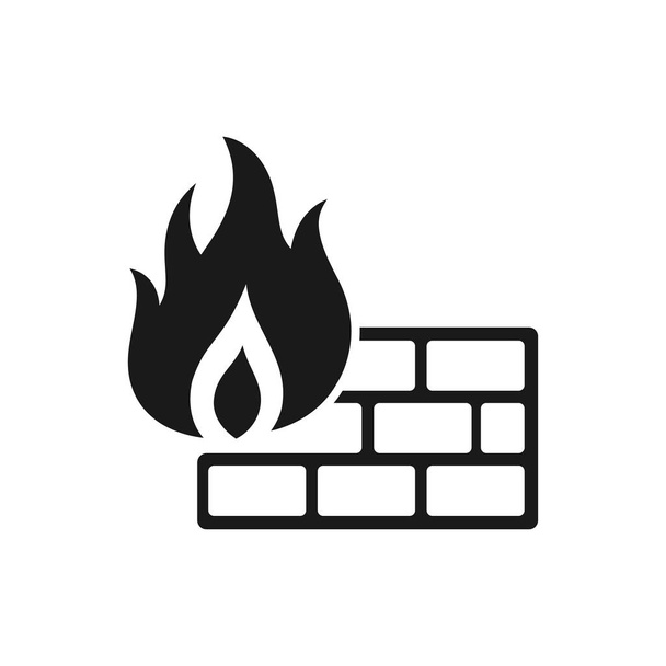 Firewall-Symbol in einer einzigen grauen Farbe. - Vektor, Bild