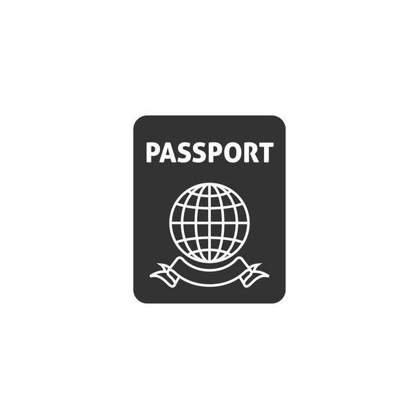 グレー単色でパスポート アイコン - ベクター画像