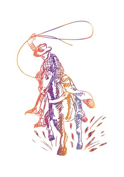 Sketchy of cowboy - Photo, Image