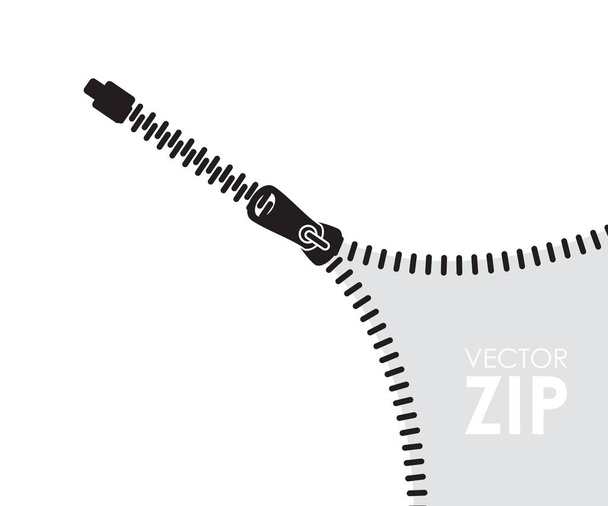  zwarte zip afbeelding - Vector, afbeelding