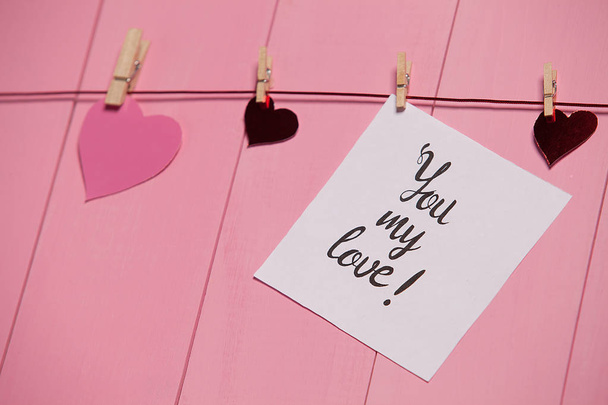 Lovely note on the pink table - Photo, Image