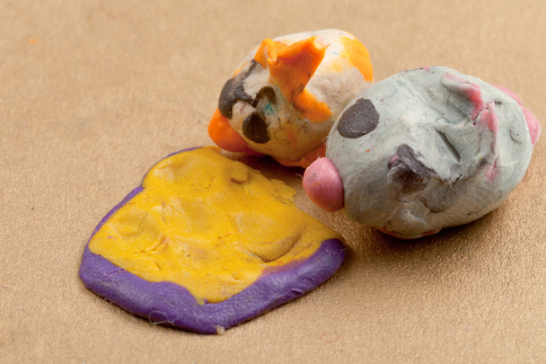 2 つの粘土のマウス - 写真・画像