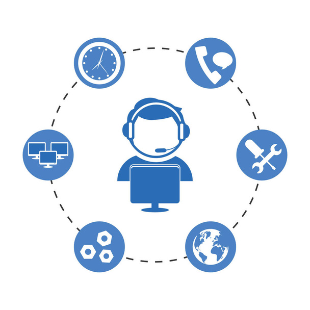 technical service and call center icon - Vector, Image