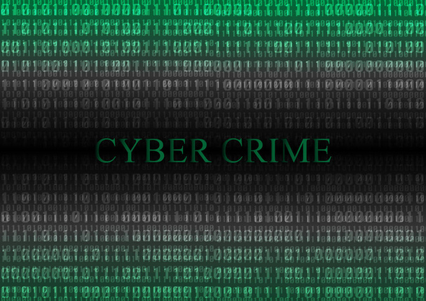 Cyber zločin Text s pozadím desítkové číslo - Vektor, obrázek