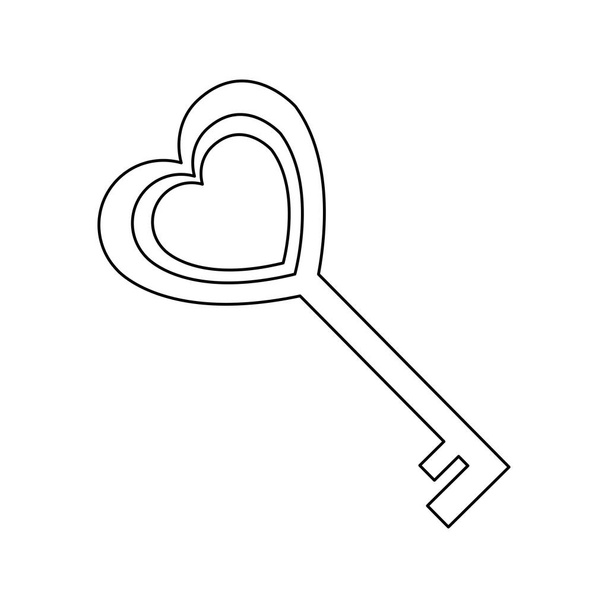 key in heart shape - Wektor, obraz