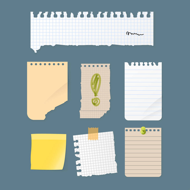 Paper notes sheet for message vector illustration. - Вектор,изображение