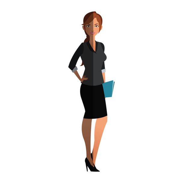 zakenvrouw cartoon icoon - Vector, afbeelding
