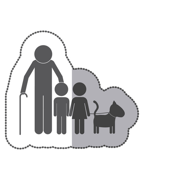 Leuke familie pictogram - Vector, afbeelding