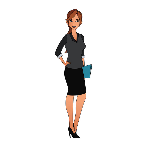 businesswoman cartoon icon - Vector, Image