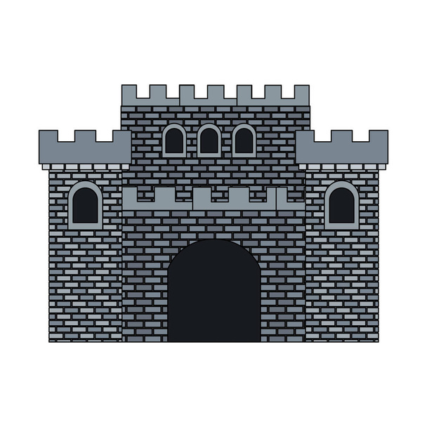 medieval castle icon - Vetor, Imagem