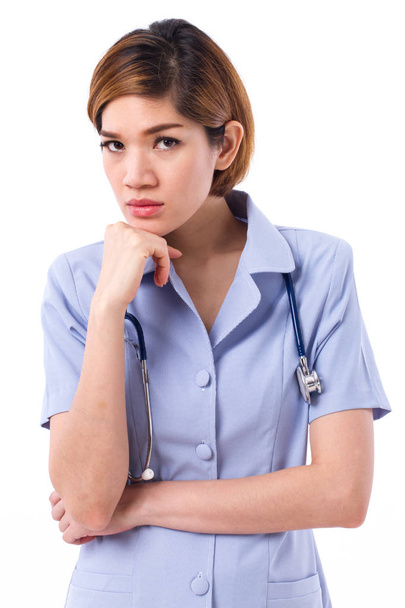 angry nurse looking at you - Foto, Imagem