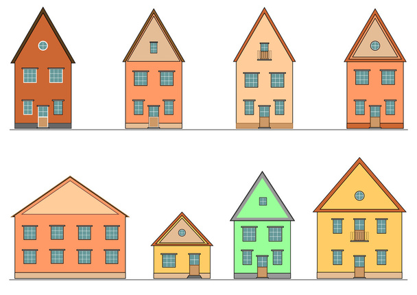 Set of houses. - Vector, Image