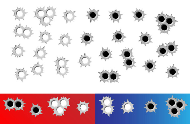Establecer agujeros de bala, tiro al blanco, ilustración vectorial aislado
 - Vector, imagen