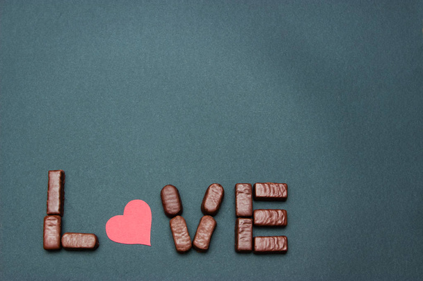 Candies background with letters - Photo, Image