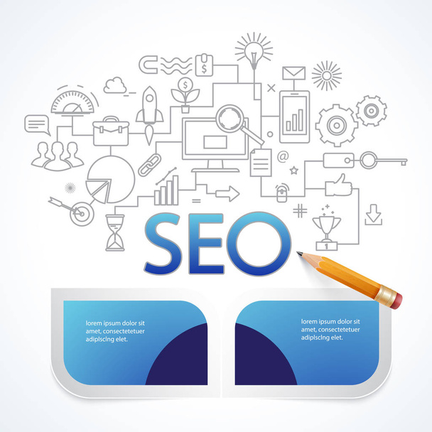 Analytics search information and website SEO optimization - ベクター画像