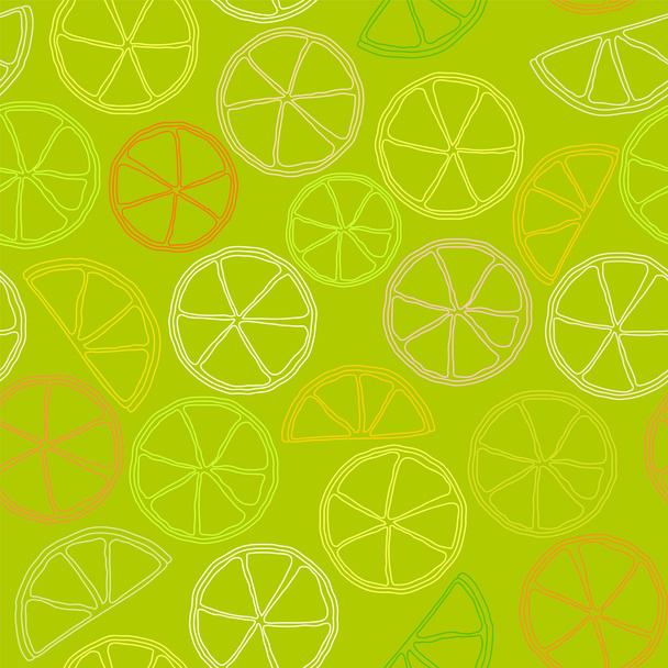 Citrus outline seamless pattern - Vecteur, image