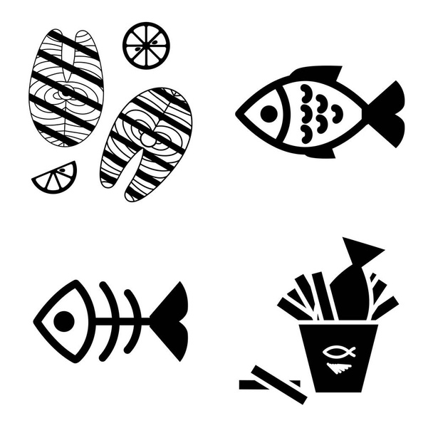 Ryba wektor ikona na białym tle - Wektor, obraz