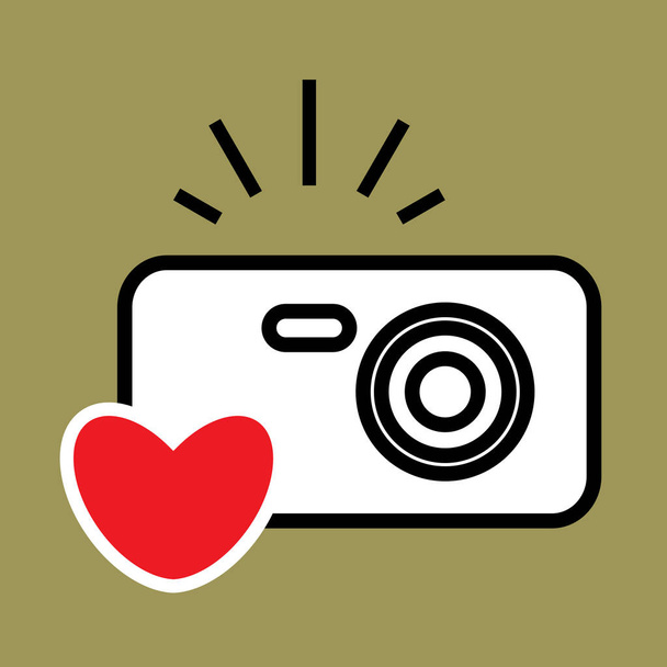 Camera Icon or Snapshot Photography Concept - Wektor, obraz