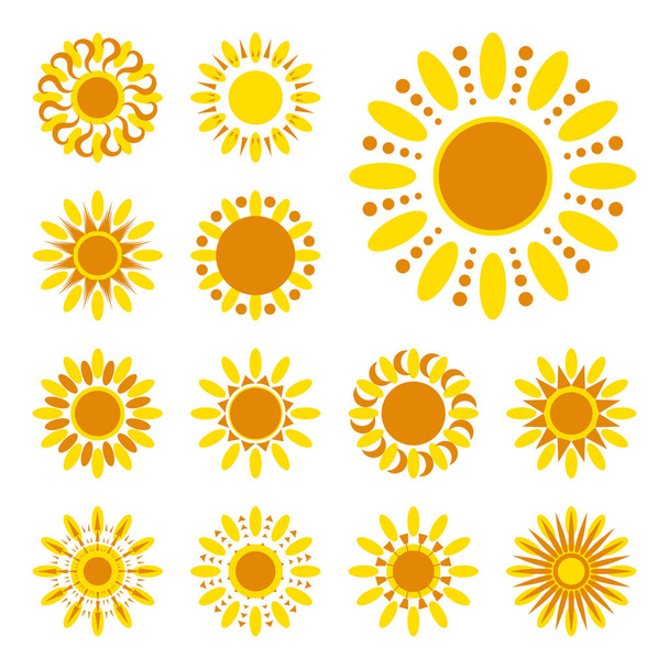 Set of sun vector icons - Vector, Image