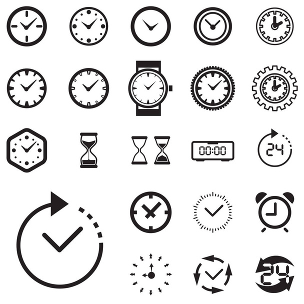 Time Or Clock Icon Isolated - Vector, Imagen