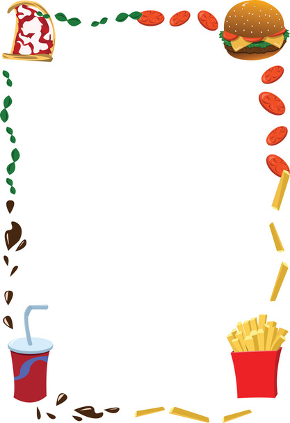 Marco vertical de comida rápida
 - Vector, imagen