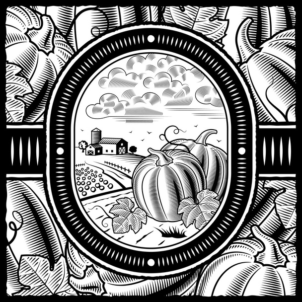Врожай гарбуза чорно-білий
 - Вектор, зображення