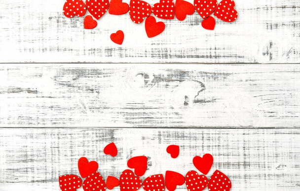 Valentines Day background Red hearts - 写真・画像