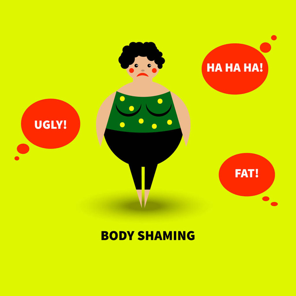 Ο εκφοβισμός υπέρβαρες γυναίκες - Διάνυσμα, εικόνα