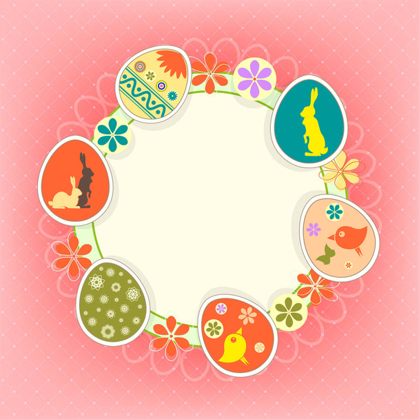 design photo frame with Easter eggs - Vector, Image