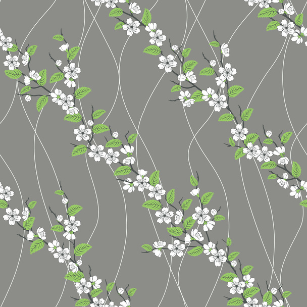  seamless pattern with sakura branch - Foto, Imagem