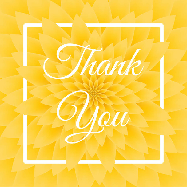 Thank you card - Lovely Greeting Card with yellow chrysanthemum in the background. - Vektor, obrázek