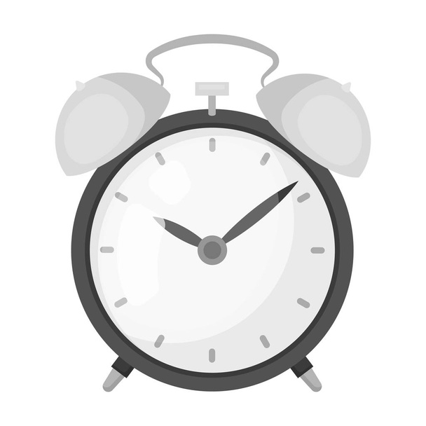 Bedside clock icon in monochrome style isolated on white background. Sleep and rest symbol stock vector illustration. - Vecteur, image