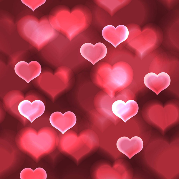 abstract red shiny love heart lights bokeh valentine pattern eps10 - Vetor, Imagem