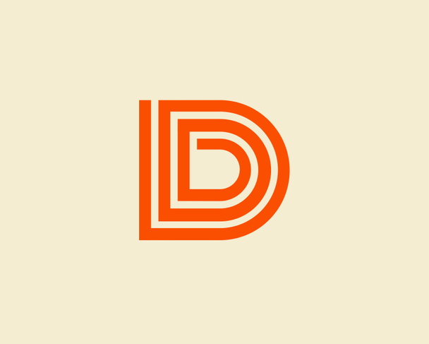   Carta D logo línea diseño abstracto, logotipo icono diseño plantilla
. - Foto, Imagen