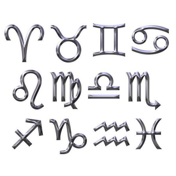 3D Silver Zodiac Signs - Photo, Image