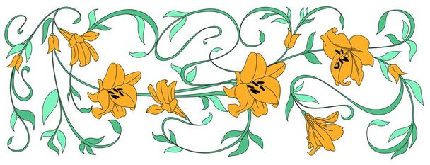 Natura wektor ozdobnych kwiatów, liści wzór - Wektor, obraz