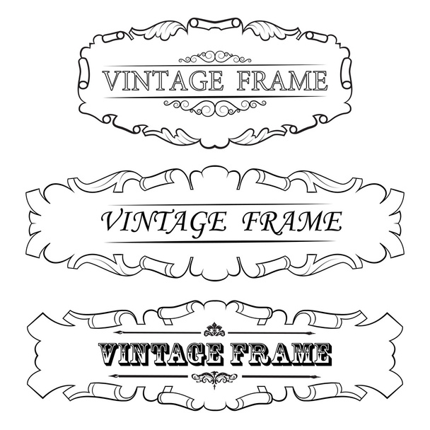 Vintage frame set - Vektör, Görsel