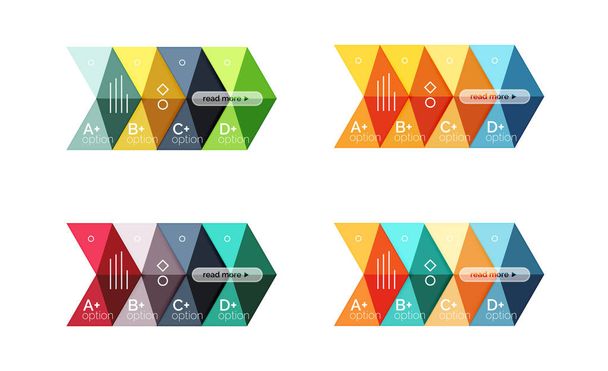 Ensemble de modèles infographiques d'options de flèches abstraites en couleur
 - Vecteur, image