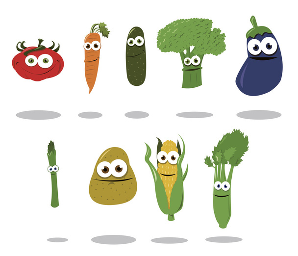 Funny Vegetables - Vector, Image