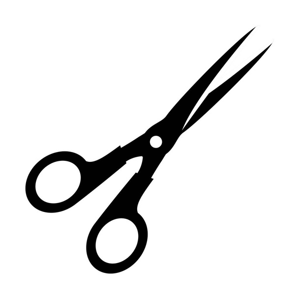 monochrome silhouette with scissor tool close up - ベクター画像