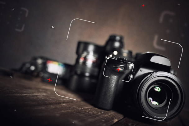Profesjonalne kamery reflex na deski - Zdjęcie, obraz